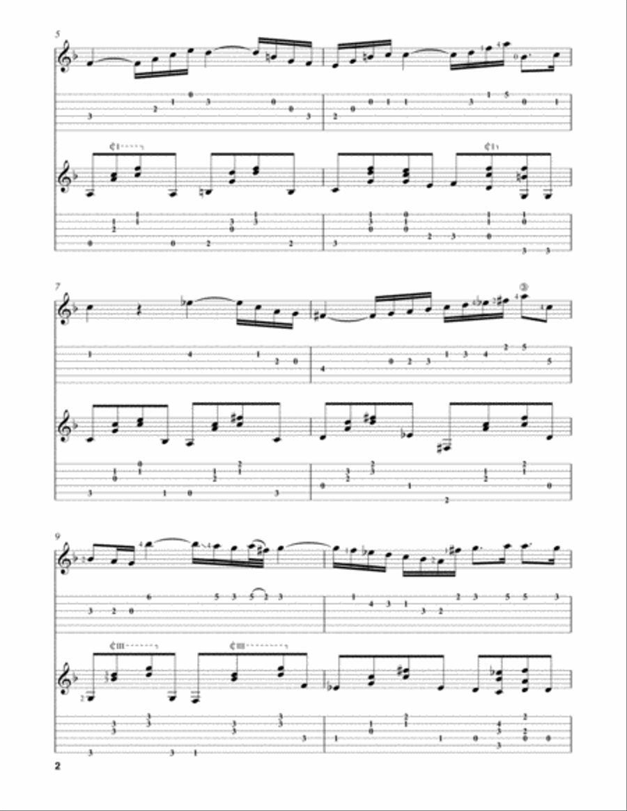 Arioso (Sinfonia from Cantata 156) Classical Guitar scores gallery preview page 2
