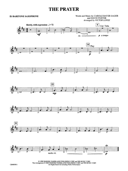 The Prayer: E-flat Baritone Saxophone