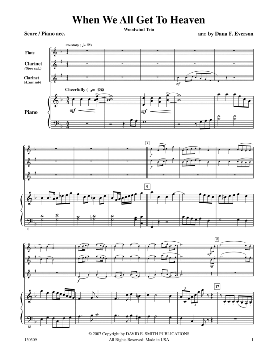 When We All Get To Heaven Woodwind Trio scores gallery preview page 1