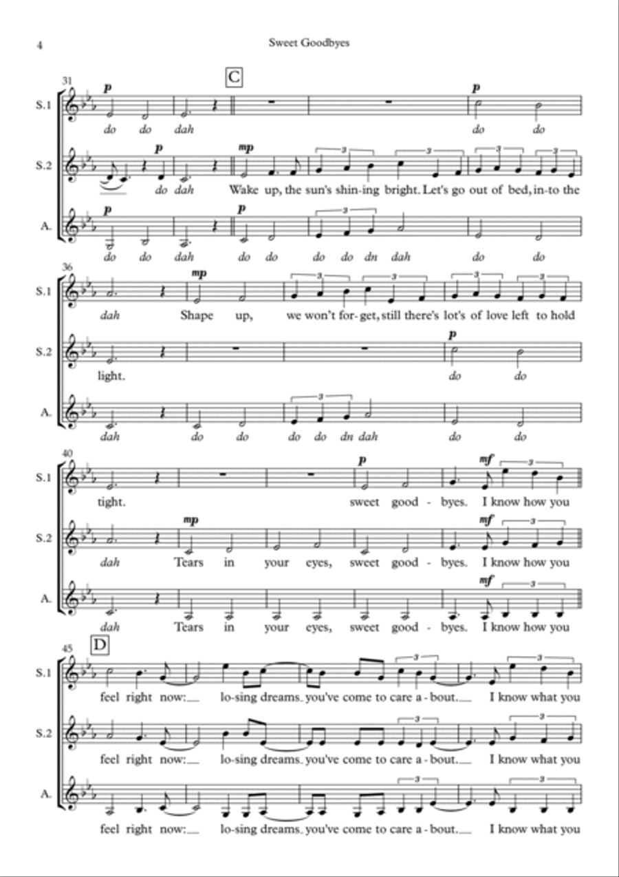 Sweet Goodbyes SSA scores gallery preview page 4
