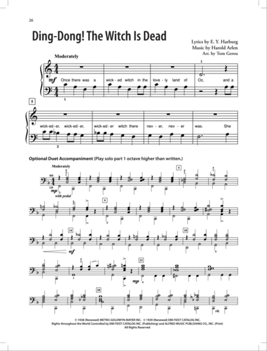 The Wizard of Oz -- 70th Anniversary Deluxe Songbook Piano Solo scores gallery preview page 3