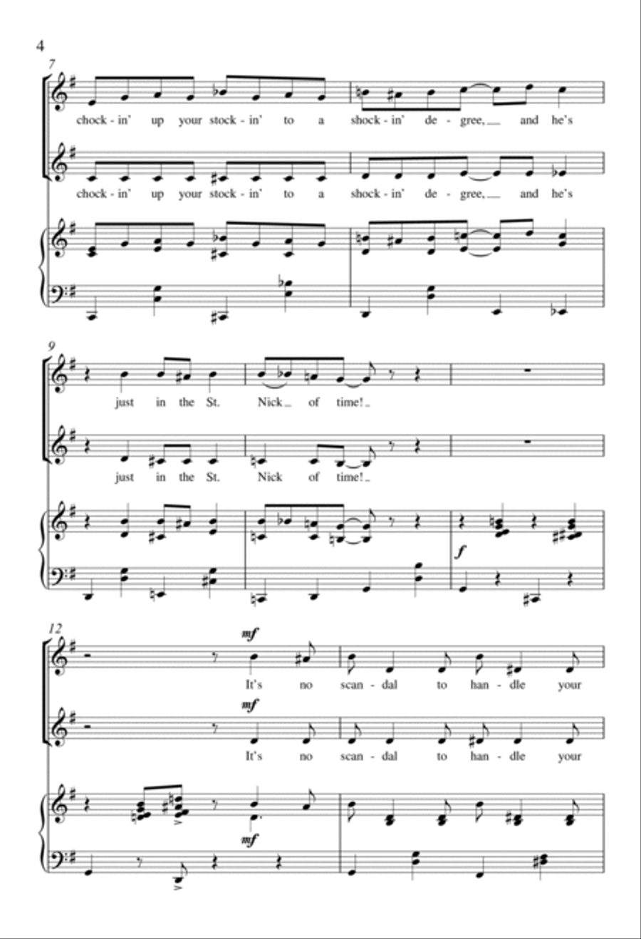 Just in the St. Nick of Time Unison Choir scores gallery preview page 3