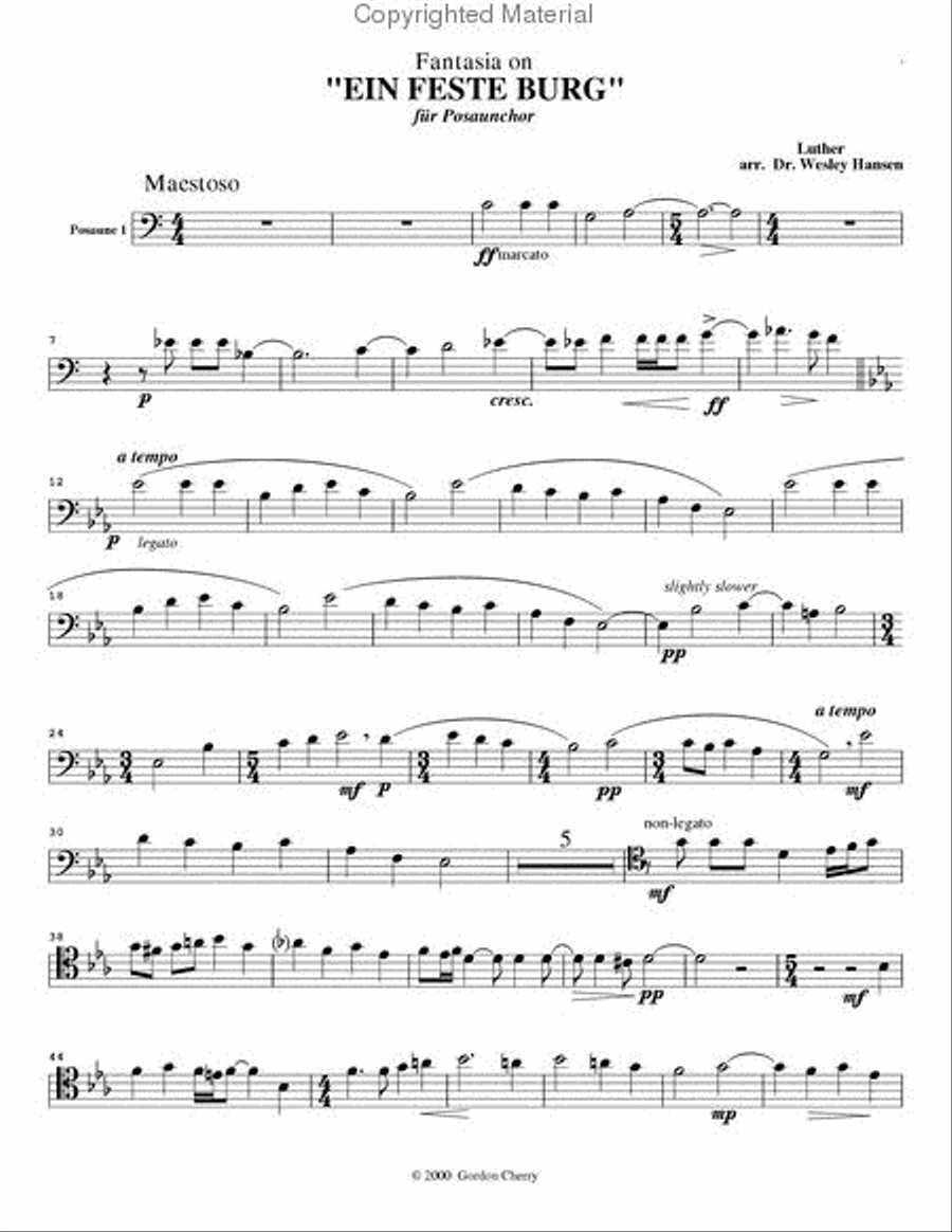 Ein Feste Burg for Trombone Quartet Trombone Quartet scores gallery preview page 3