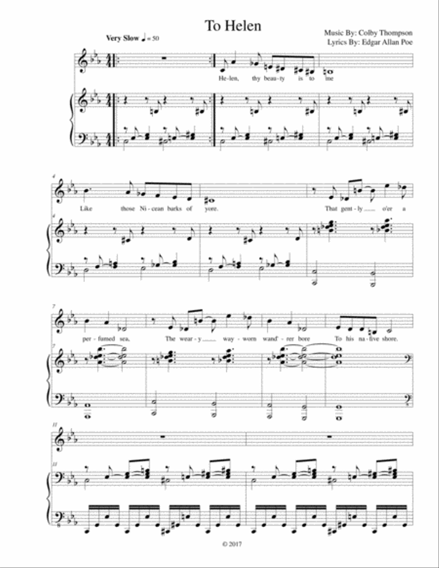To Helen Medium Voice scores gallery preview page 1