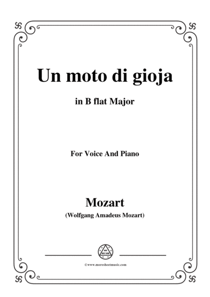 Mozart-Un moto di gioja,in B flat Major,for Voice and Piano image number null