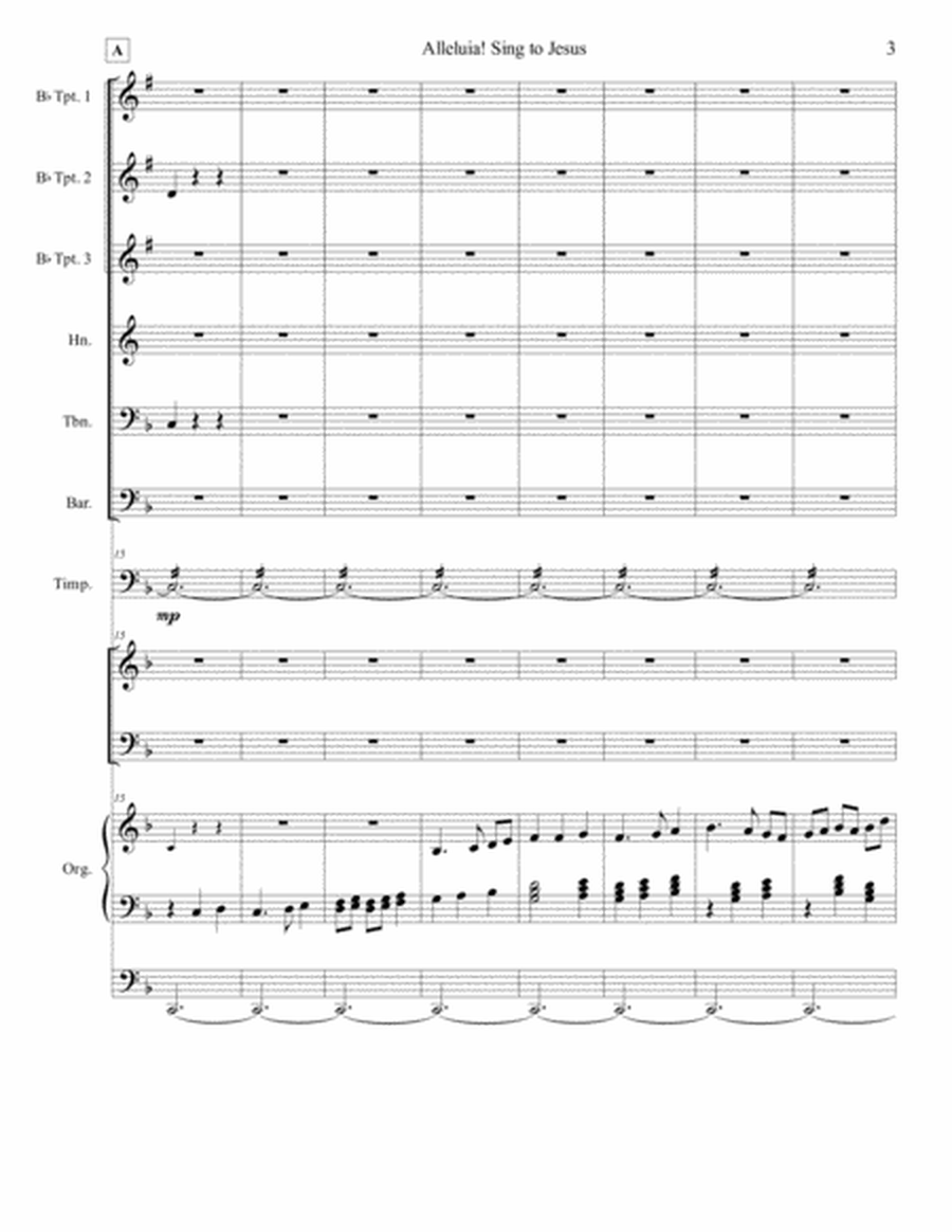 Alleluia! Sing to Jesus (HYFRYDOL): Hymn Concertato for Choir/Congregation/Brass Sextet/Timp/Organ image number null