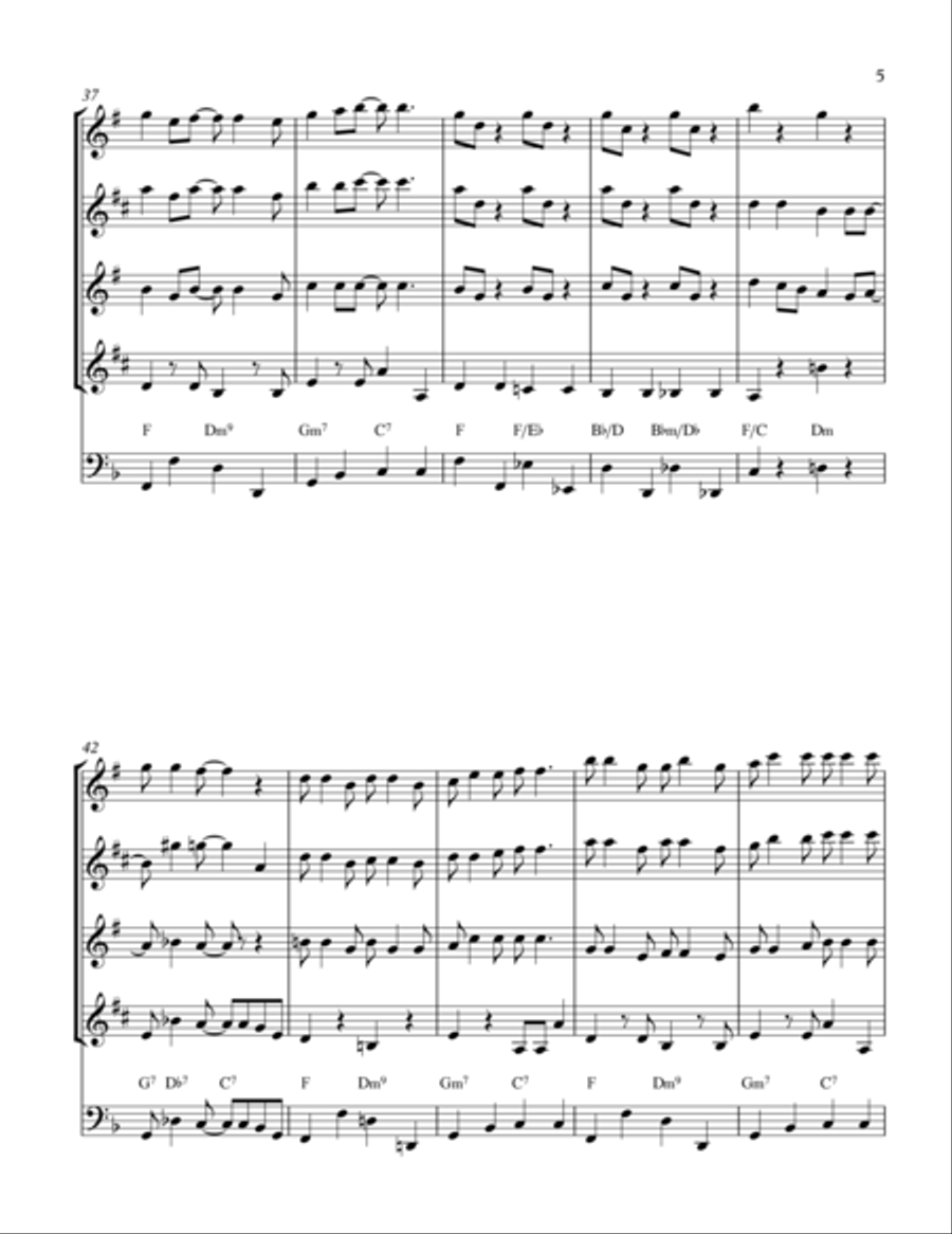 Let's Call the Whole Thing Off (SATB Sax Quartet) Saxophone Quartet scores gallery preview page 5