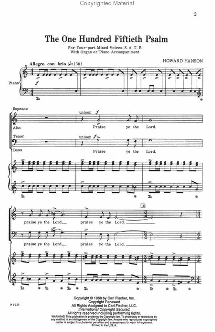 The One Hundred Fiftieth Psalm 4-Part scores gallery preview page 2