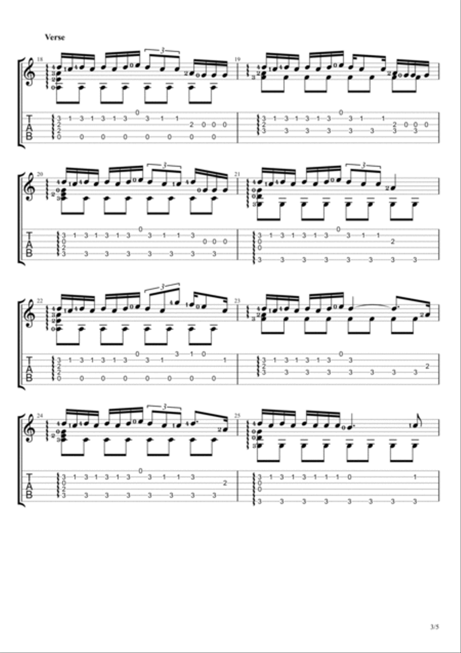 Colors Guitar Tablature scores gallery preview page 3