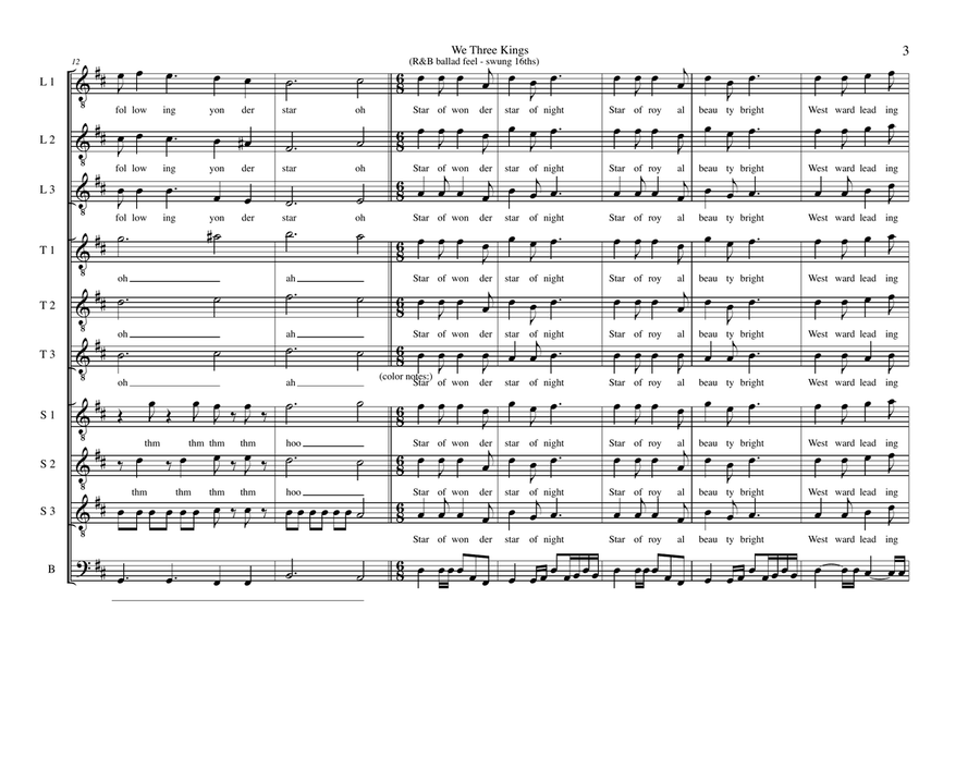 We Three Kings We Three Kings TTBB scores gallery preview page 3