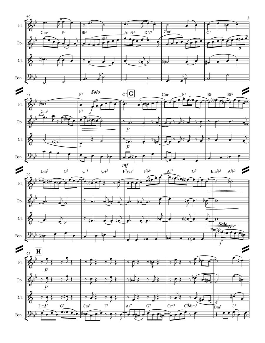 Love Is Here To Stay Woodwind Quartet scores gallery preview page 4