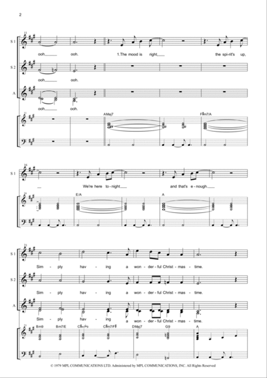Wonderful Christmastime SSA scores gallery preview page 2