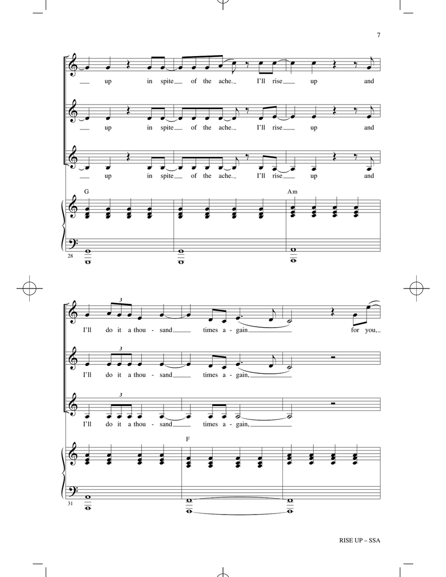 Rise Up (arr. Audrey Snyder) SSA scores gallery preview page 5