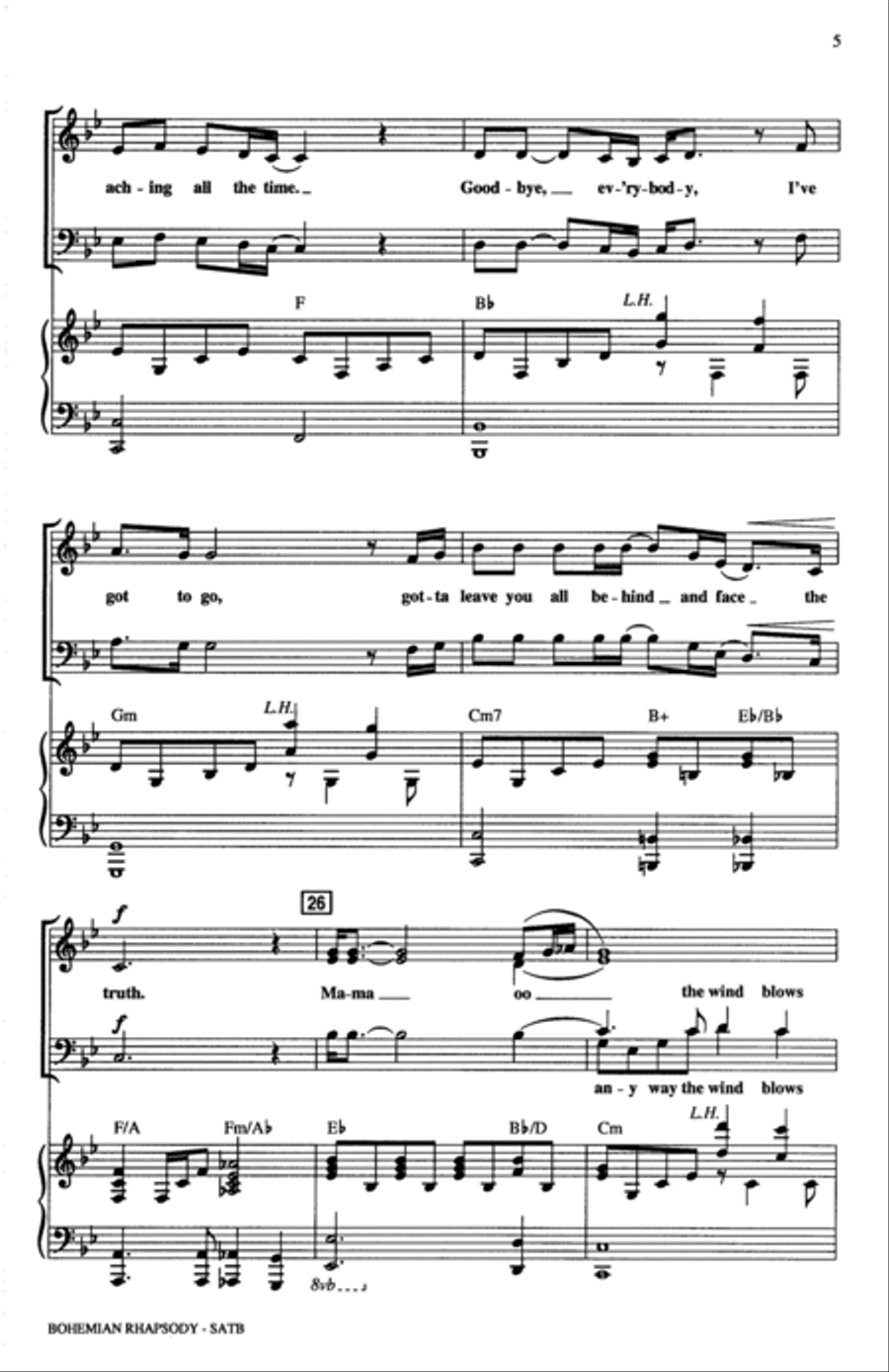 Bohemian Rhapsody (arr. Mark Brymer) 4-Part scores gallery preview page 4