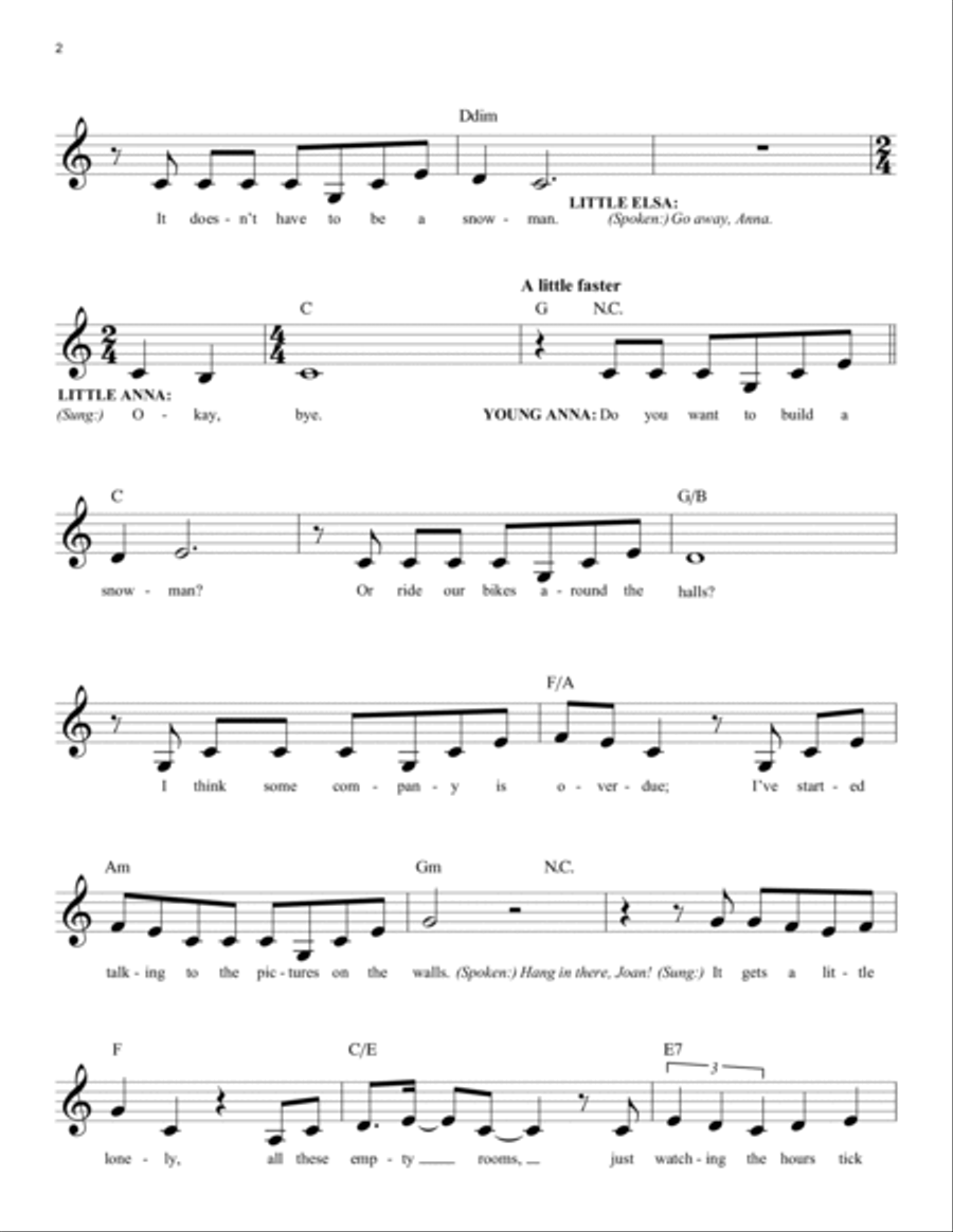 Do You Want To Build A Snowman? (from Frozen) Piano scores gallery preview page 2