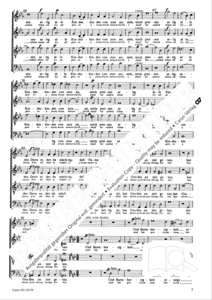 My soul exalts the Lord my God 4-Part scores gallery preview page 4