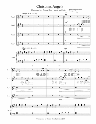 Christmas Angels - Flute quartet with piano
