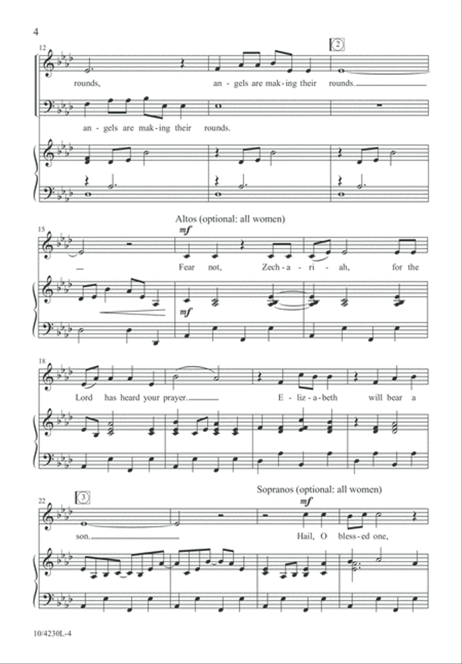 Angels Are Making Their Rounds 4-Part scores gallery preview page 5