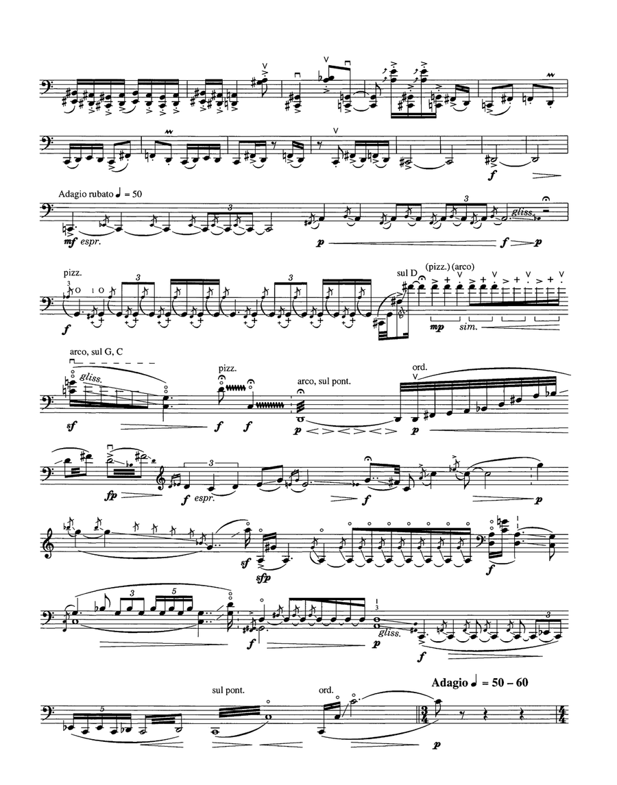 Intercourse Of Fire And Water For Solo Cello Cello Solo scores gallery preview page 4