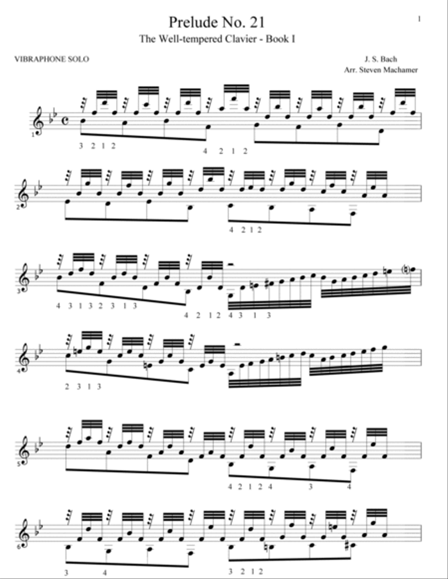 Prelude and Allemanda in B-flat for solo vibraphone Vibraphone scores gallery preview page 3
