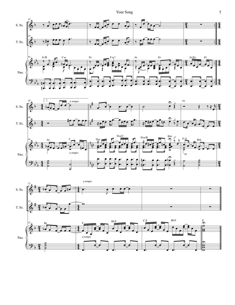 Your Song Your Song Woodwind Duet scores gallery preview page 5