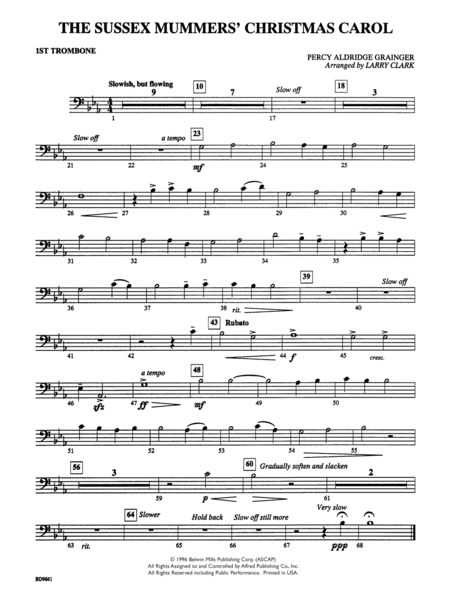 The Sussex Mummers' Christmas Carol: 1st Trombone