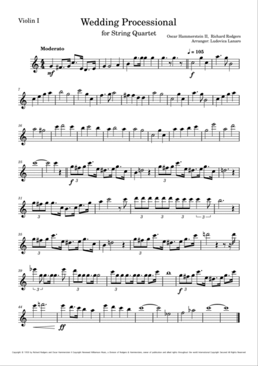 Wedding Processional Wedding Processional String Quartet scores gallery preview page 2