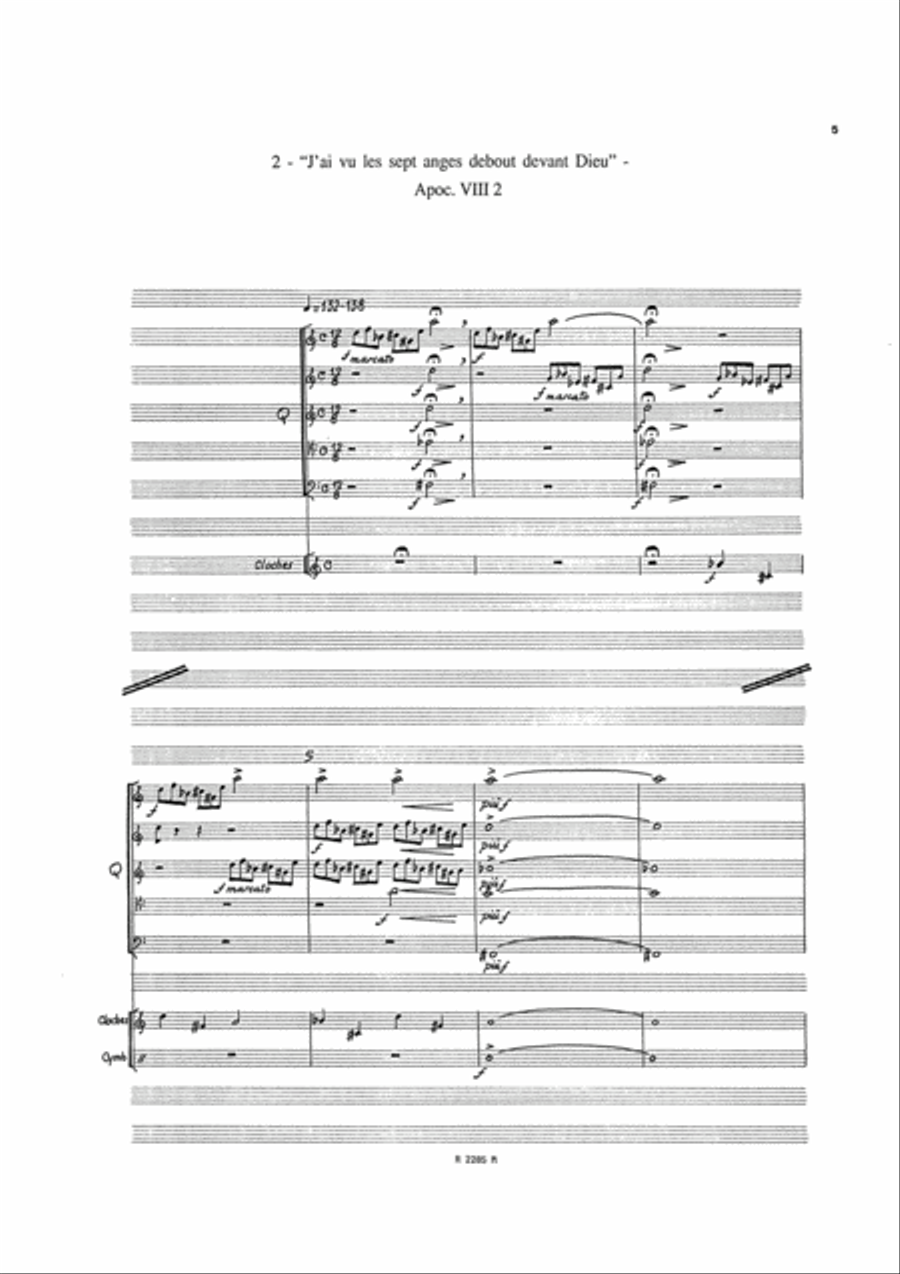Chants de l'Apocalypse, Quintette de Cuivres Solo Set of Parts scores gallery preview page 5