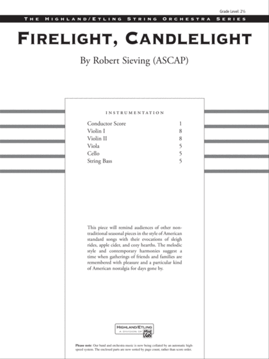 Firelight, Candlelight: Score String Orchestra scores gallery preview page 1