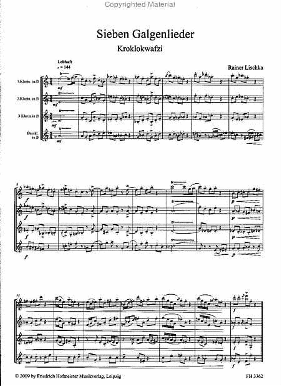 Galgenlieder Galgenlieder Clarinet scores gallery preview page 2