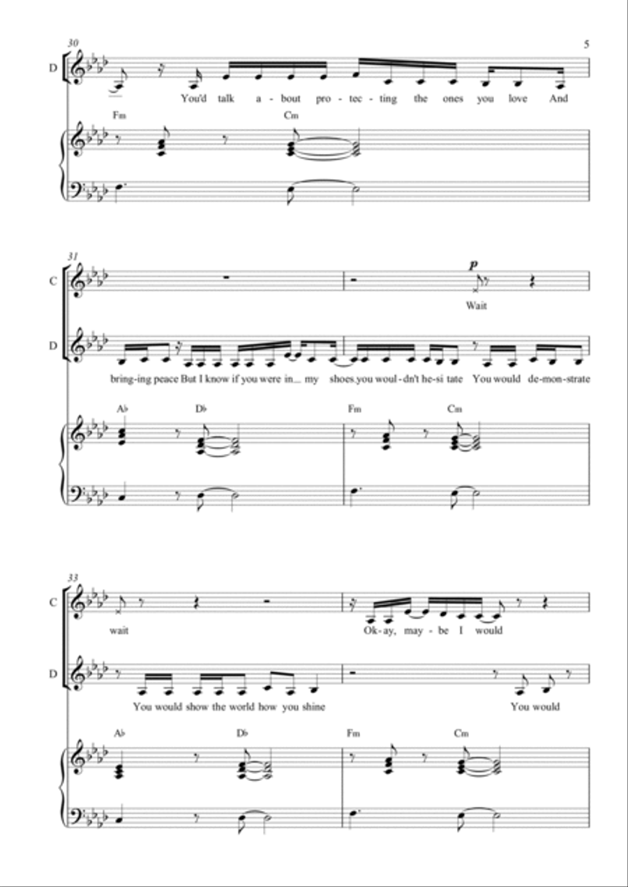 Not How Our Story Goes Piano, Vocal, Guitar scores gallery preview page 5