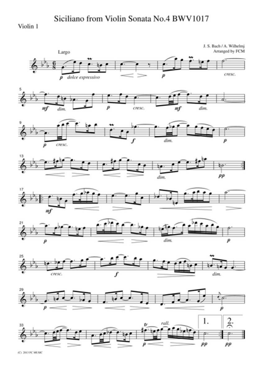 J.S.Bach Siciliano from Violin Sonata No.4 BWV1017