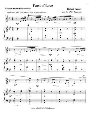 Feast of Love - French Horn/Piano