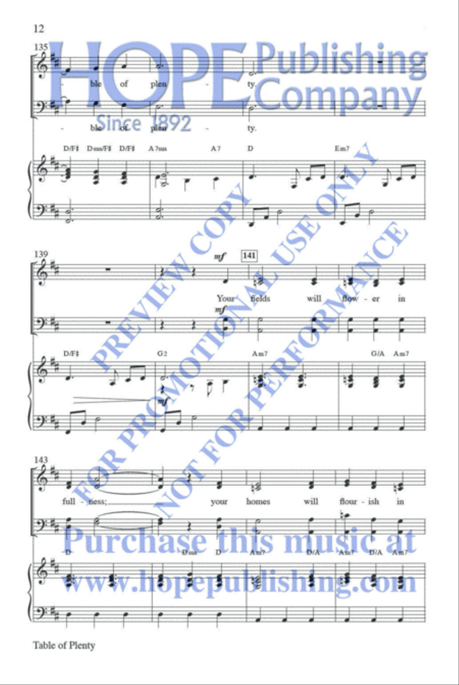 Table of Plenty Choir scores gallery preview page 13