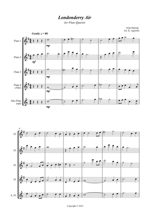 Londonderry Air (Danny Boy) - Jazz Arrangement for Flute Quartet