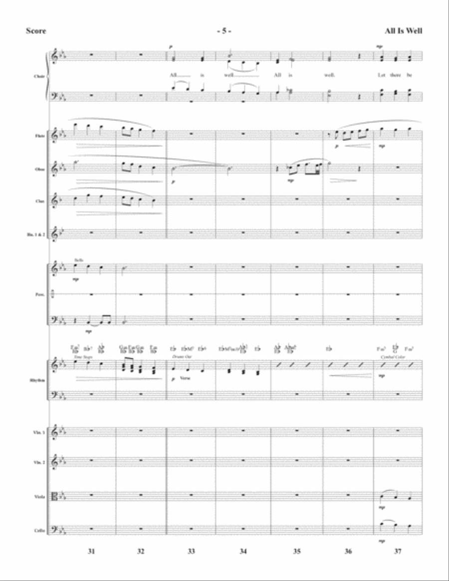 All Is Well (arr. Michael Barrett) - Full Score Choir scores gallery preview page 5