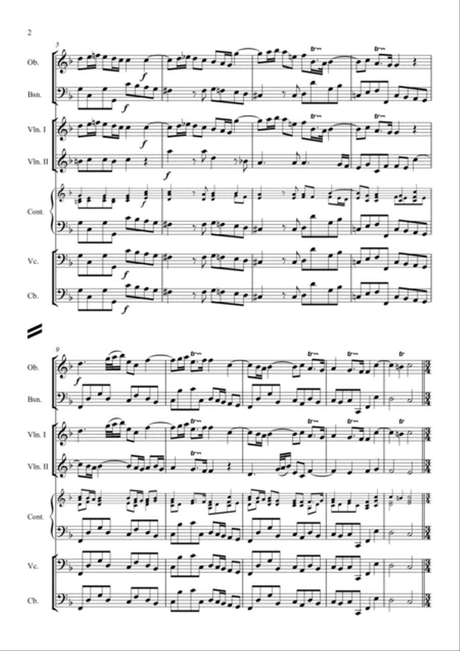 O Sing Unto The Lord, Anthem IV, full score Chamber Orchestra scores gallery preview page 2