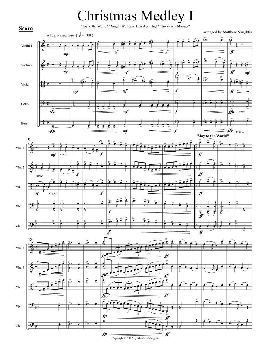 A Christmas Medley String Orchestra scores gallery preview page 1