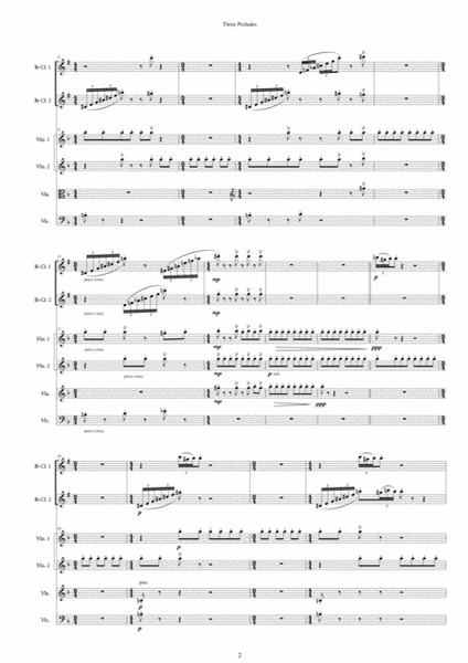 3 Preludes for Clarinet Duet and String Quartet