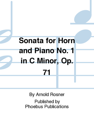 Sonata for Horn and Piano No. 1 in C Minor, Op. 71