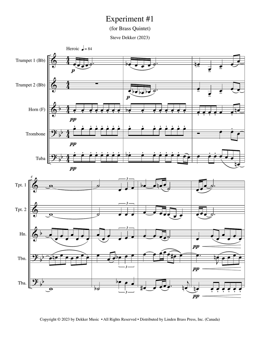 Experiment #1 Brass Quintet scores gallery preview page 3
