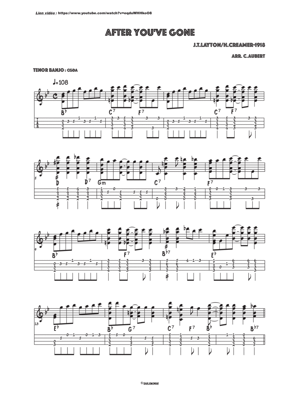 After you've gone Banjo scores gallery preview page 1