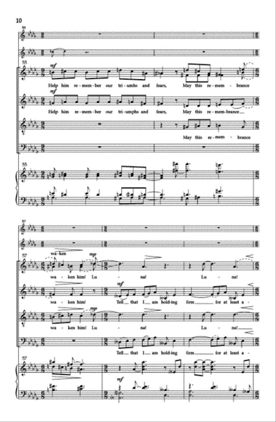 Song to the Moon (SATB divisi) Divisi scores gallery preview page 9