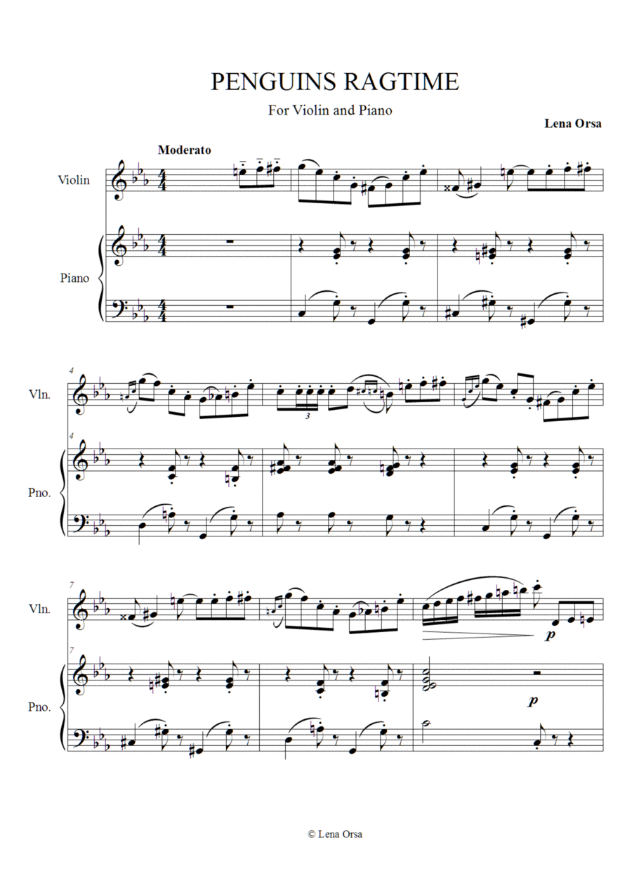 Penguins for Violin and Piano Violin Solo scores gallery preview page 1