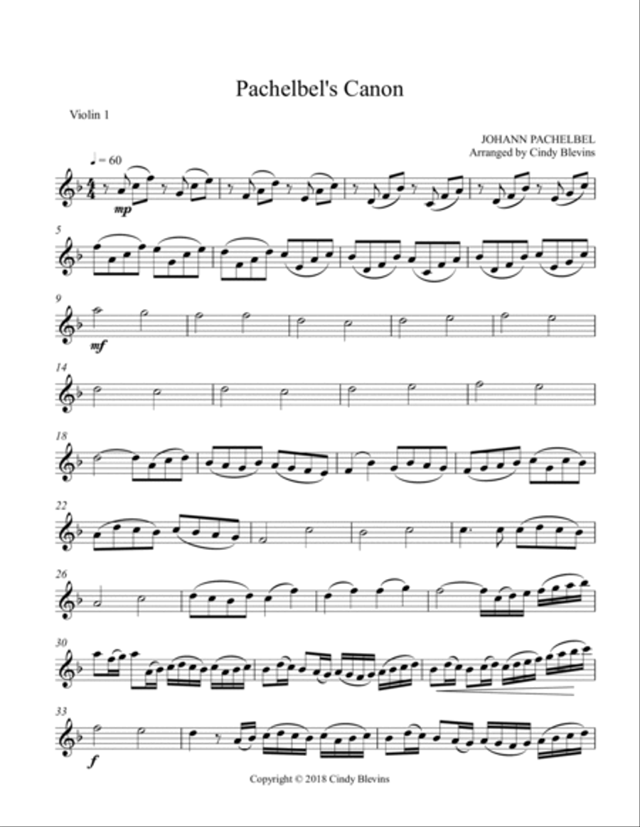 Pachelbel's Canon, for Violin Duet String Duet scores gallery preview page 4