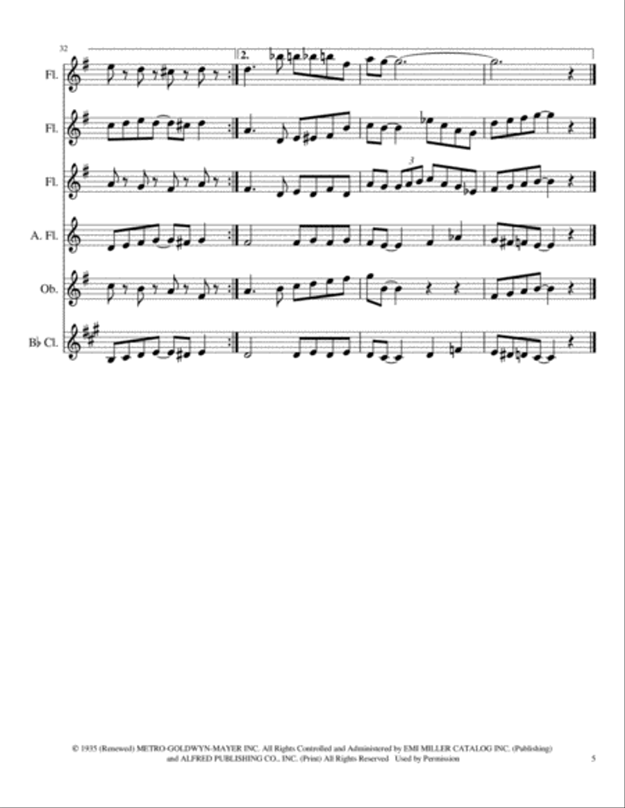 A Kiss To Build A Dream On Woodwind Ensemble scores gallery preview page 5