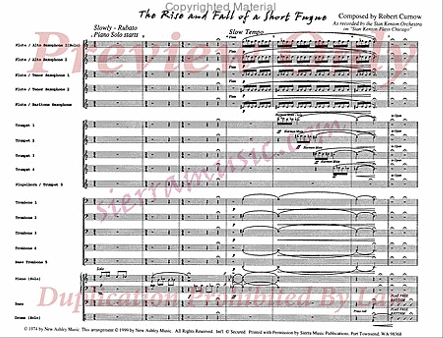The Rise And Fall of a Short Fugue Jazz Ensemble scores gallery preview page 2