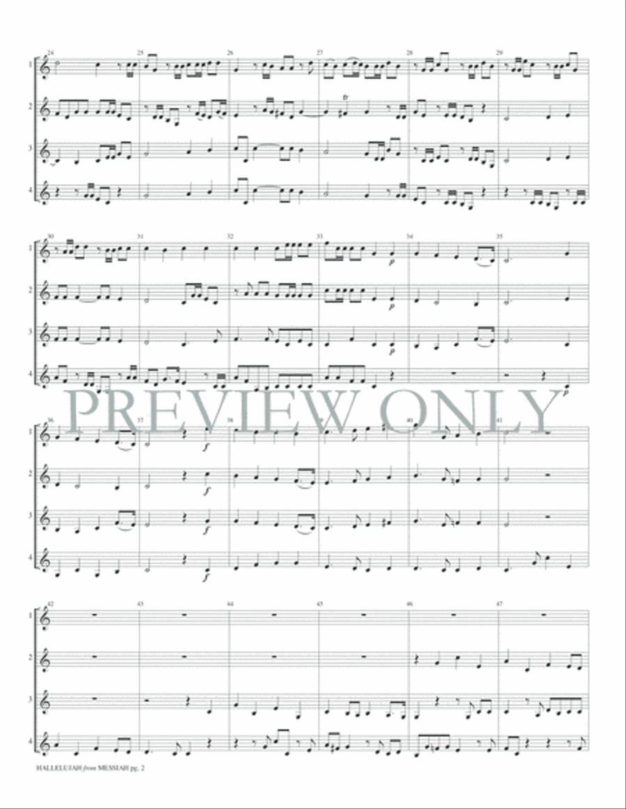 Hallelujah (from Messiah) Small Ensemble scores gallery preview page 4