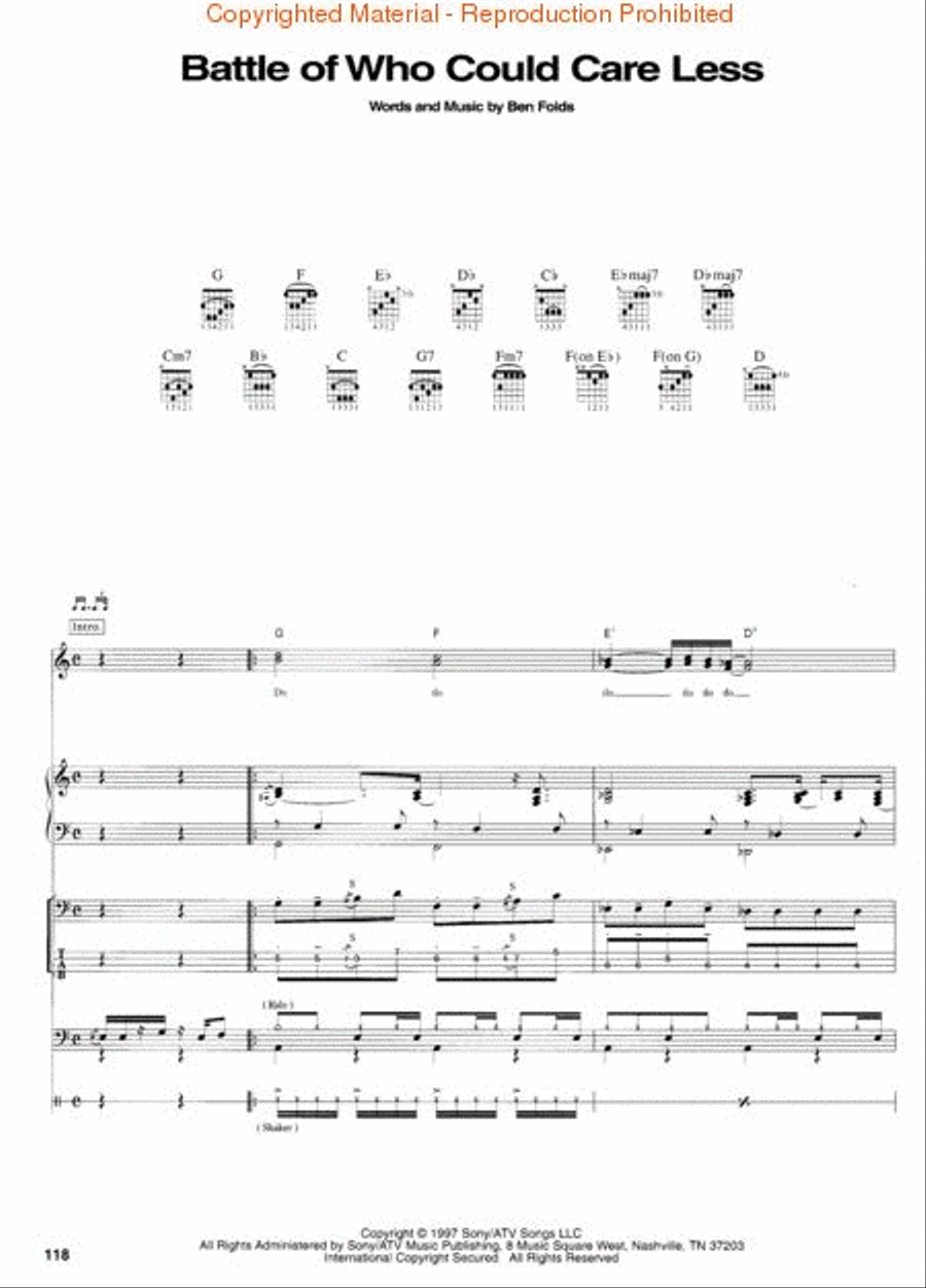 Ben Folds Five – Whatever and Ever Amen Electric Guitar scores gallery preview page 3