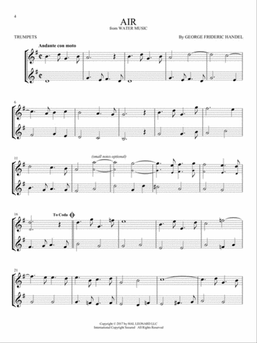 Classical Themes for Two Trumpets Trumpet Duet scores gallery preview page 4